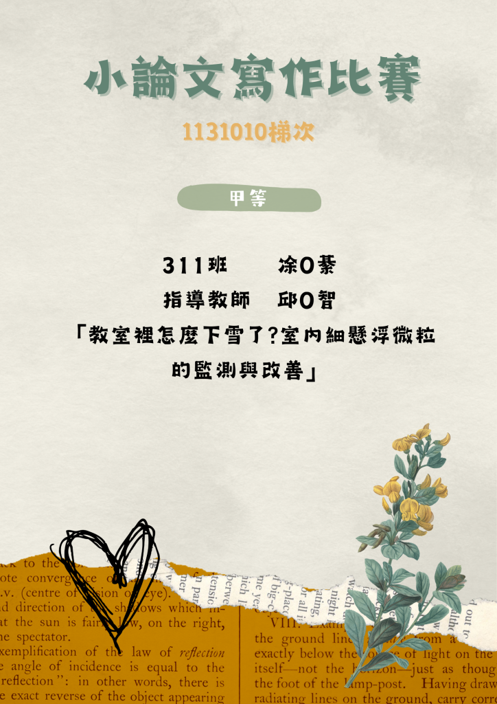 1131010梯次小論文得獎名單